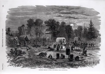 Blenkers Brigade deckt den Rückzug in der Nähe von Centreville, Juli 1861, aus 