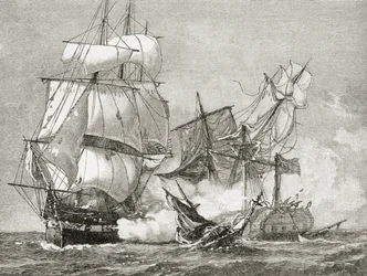 Eroberung der Guerriere durch die Constitution am 19. August 1812, aus 