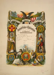 Mitgliedschaftszertifikat im Ancient Order of Hibernians of America, ca. 1894