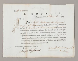 Scheck über drei Pfund und dreizehn Schilling an Joseph Williams, 13. November 1783