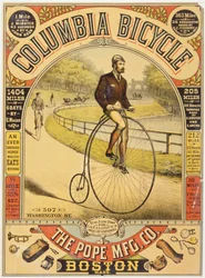 Columbia Fahrradwerbung, ca. 1890er Jahre (Chromolithographie)