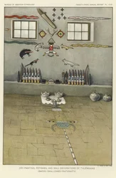Trockengemälde, Fetische und Wanddekorationen von Thlewekwe (Schwertschlucker-Bruderschaft)