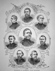 Acht prominente Generäle des amerikanischen Bürgerkriegs