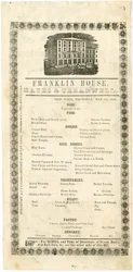 Franklin House Menü für den 23. Mai 1844, 1844