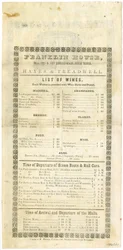 Franklin House Weinkarte für den 23. Mai 1844, 1844