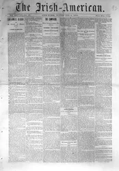 Titelseite von The Irish-American, veröffentlicht in New York, 4. November 1876