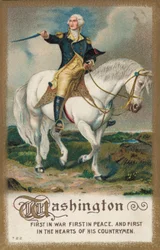 George Washington auf einem weißen Pferd