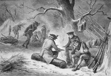 George Washingtons Soldaten in Valley Forge, Winter 1777-78