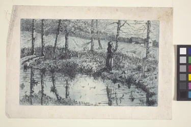 Mädchen am Teich