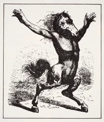 Kelpie-Wasserdämon, aus Der Weltführer zu Gnomen, Feen, Elfen und anderen kleinen Wesen von Thomas Keightley (1789-1872), veröffentlicht 1880