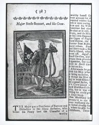 Major Stepe Bonnet, Seite 38 aus Geschichte und Leben aller berüchtigten Piraten und ihrer Besatzungen, London, 1725