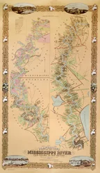 Karte der Plantagen am Mississippi von Natchez bis New Orleans, 1858