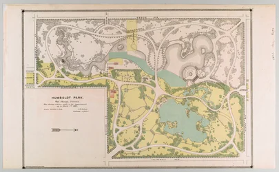 Karte des Humboldt Parks mit Parkverbesserungen, Chicago, Illinois