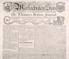 Kopfzeile des Massachusetts Spy, 7. Juli 1774