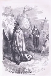 Mayhew und die Naragansett 1674, Illustration aus Cassell
