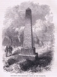Denkmal über Bradfords Grab in New Plymouth 1641, Illustration aus Cassell