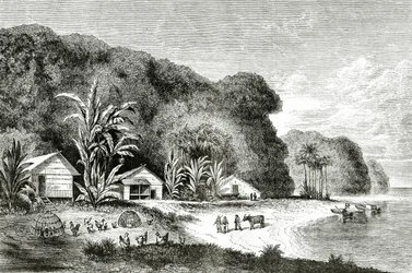 Mündung des Saigon-Flusses, Illustration aus Ein Besuch in Saigon von Walter Rose, veröffentlicht in Appletons Journal, 4. Mai 1872