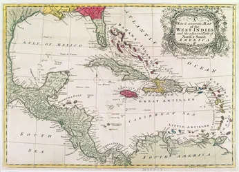 Neue und genaue Karte der Westindischen Inseln