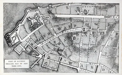 Teil der kleineren Karte von New York City von Bernard Ratzer