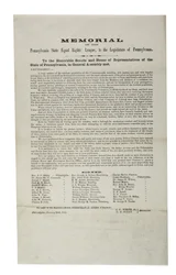 Pennsylvania State Equal Rights League, Gedenkschrift der Pennsylvania State Equal Rights League an die Legislative von Pennsylvania, 20. Januar 1865