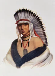 Petalesharro, ein Pawnee-Krieger, Illustration aus 