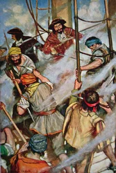 Piraten entern ein Opfer-Schiff