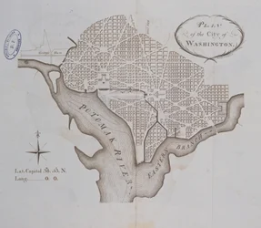 Plan der Stadt Washington, wie ursprünglich 1793 angelegt