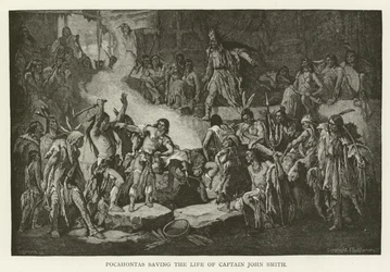 Pocahontas rettet das Leben von Captain John Smith