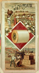 Plakat, das J & P Coats Baumwolle bewirbt