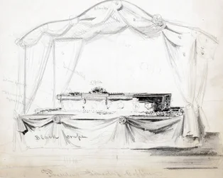 Präsident Abraham Lincolns Sarg liegt im Weißen Haus, Washington D.C., April 1865