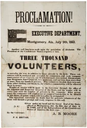 Rekrutierungsflugblatt, das dreitausend Freiwillige anfordert, 9. Juli 1861