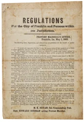 Vorschriften für die Stadt Franklin, 1. Mai 1863