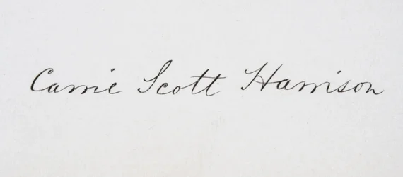 Unterschrift von Caroline Lavinia Scott Harrison
