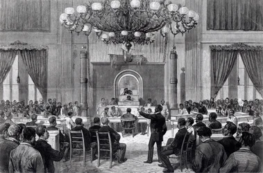 Die Nationale Versammlung der Farbigen bei ihrer Sitzung, Nashville, Tennessee, 5.-7. April 1876, aus „Frank Leslie