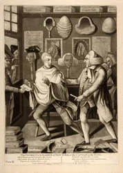 Der patriotische Friseur von New York oder der Kapitän in den Seifenblasen, veröffentlicht 1775