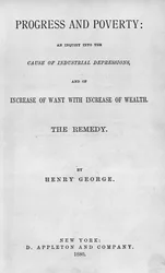 Titelblatt zu Progress and Poverty von Henry George, veröffentlicht 1880