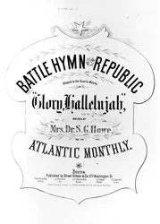 Titelseite zu Battle Hymn of the Republic, geschrieben von Julia Ward Howe (1819-1910) 1862