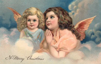 Zwei betende Weihnachtsengel