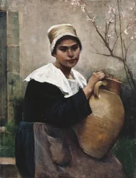 Bretonisches Mädchen mit einem Krug