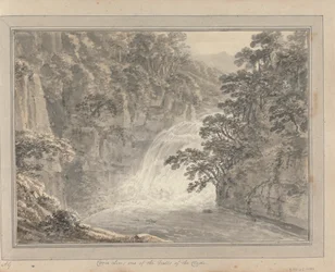 Ansichten in England, Schottland und Wales: Tour in Schottland; Corie Lin; einer der Wasserfälle des Clyde