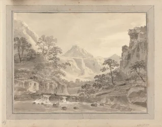 Ansichten in England, Schottland und Wales; Tour in Schottland: Berglandschaft mit Brücke