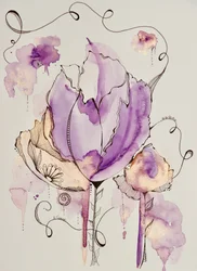 Abstrakte Blumen Gold