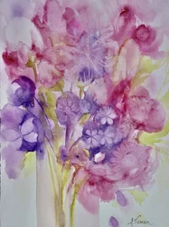 Träumende Aquarellblüten