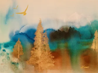 Goldener Waldnebel