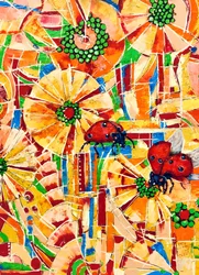 Bunte Garten-Marienkäfer