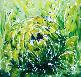 Vibrante grüne Blüte
