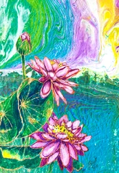 Lebendiger Lotus-Teich