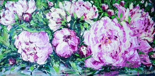 Lebhafte rosa Pfingstrosen
