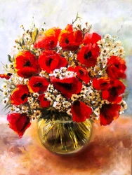 Vibrante Mohnblumen Stillleben