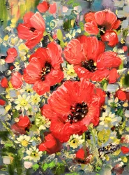 Lebendige Rote Mohnblumen